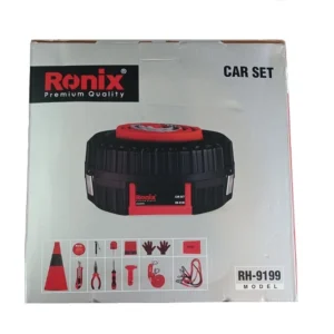 کابل باتری، طناب بکسل و چکش نجات در ست ابزار خودرو رونیکس مدل RH-9199
